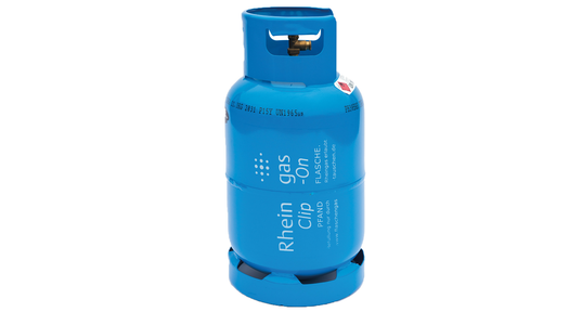 Blaue 11 kg Clip-On Treibgas-Flasche für Gas-Stapler von Rheingas.