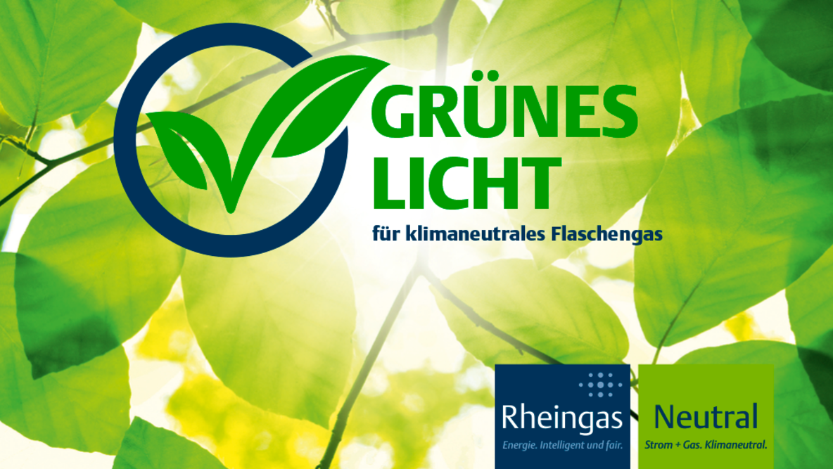 Der Flyer zum Thema "Klimaneutrales Flaschengas".