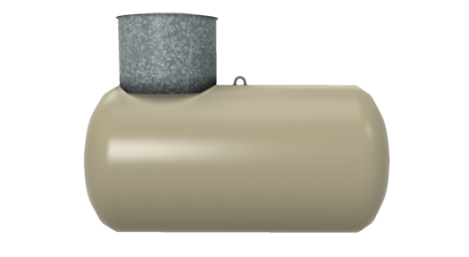 Grafische Abbildung eines unterirdischen Gastank 2700 Liter von Rheingas.