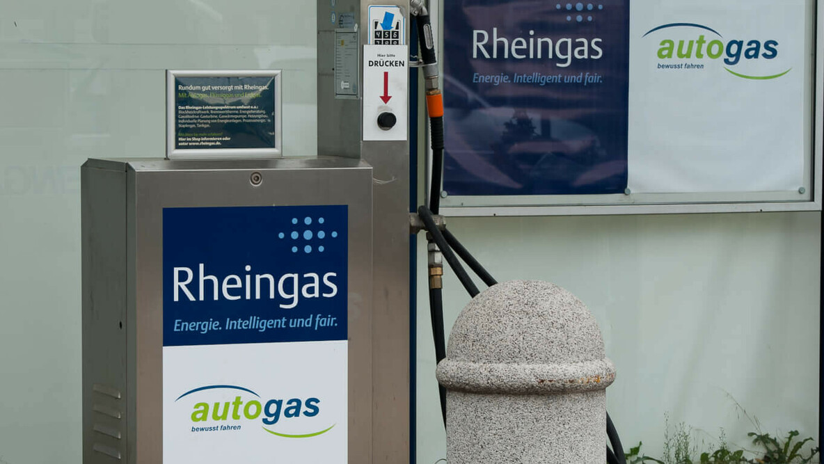 Die Rheingas Autogastankstelle von Rheingas in Brühl.