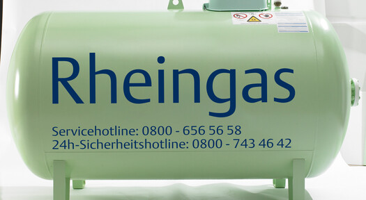 Gastank für Flüssiggas (Propan-Butan-Gemisch) von Rheingas.