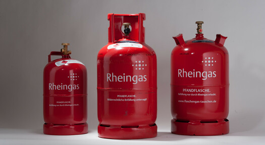 Rheingas rote Gasflaschen